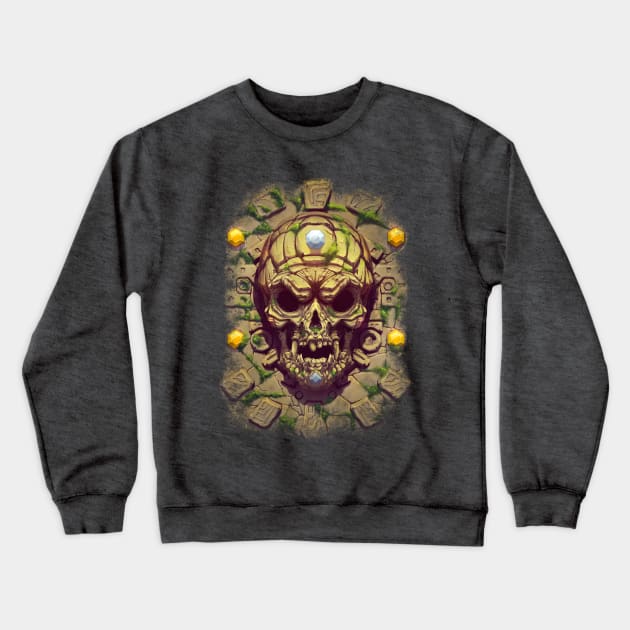 Aztec skull Crewneck Sweatshirt by Chack Loon